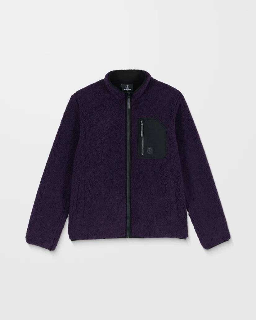 Volcom Mens Muzzer Fuzzar Zip - Dark Purple