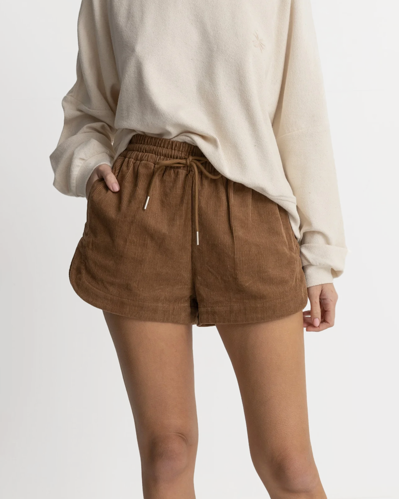 Rhythm Womens Mazzy Cord Shorts - Camel