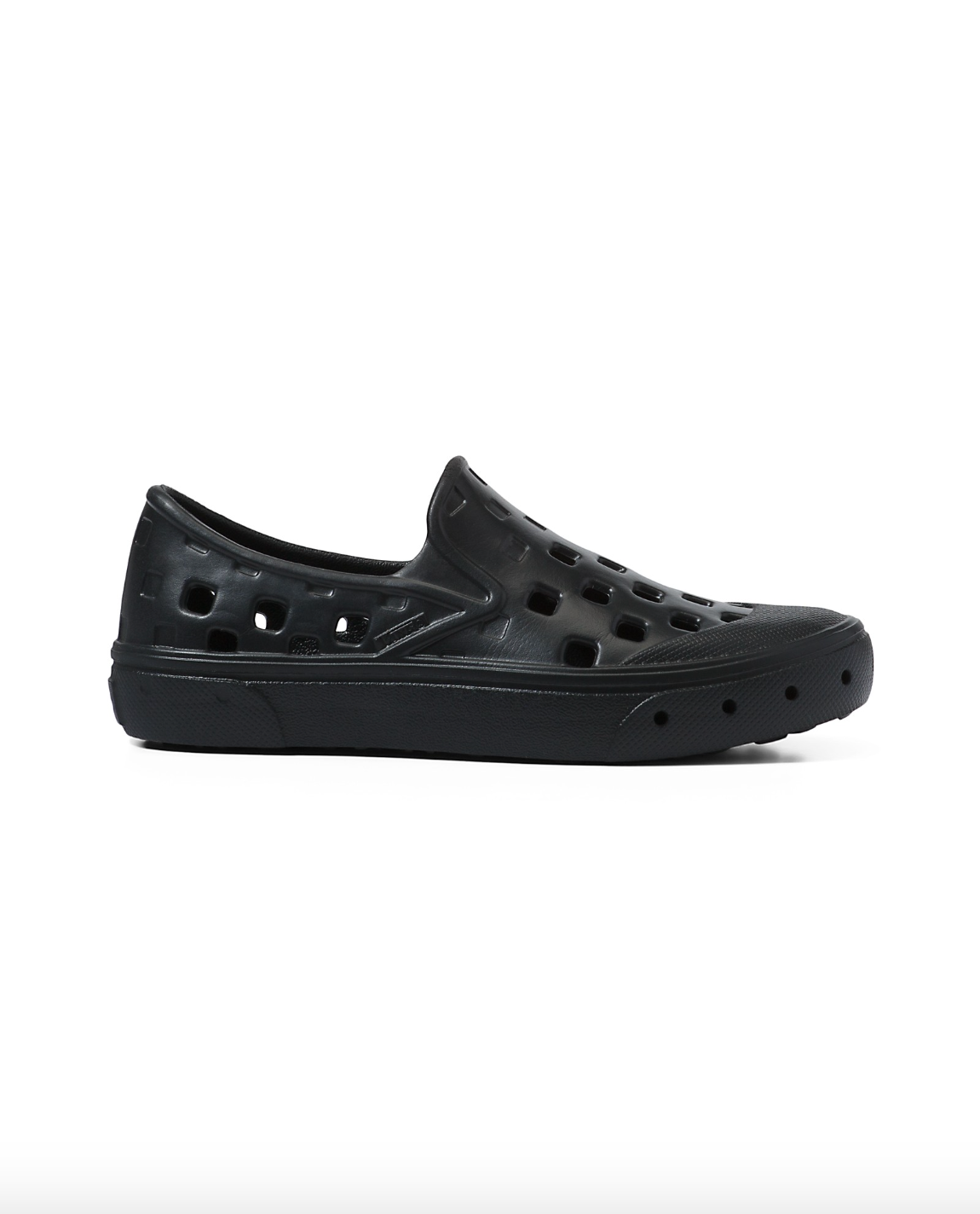 All black slip on vans kids online