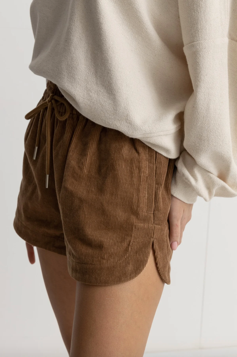 Rhythm Womens Mazzy Cord Shorts - Camel