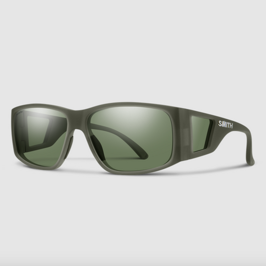 Smith Monroe Peak Matte Moss Crystal ChromaPop Polarized Gray Green Sunglasses