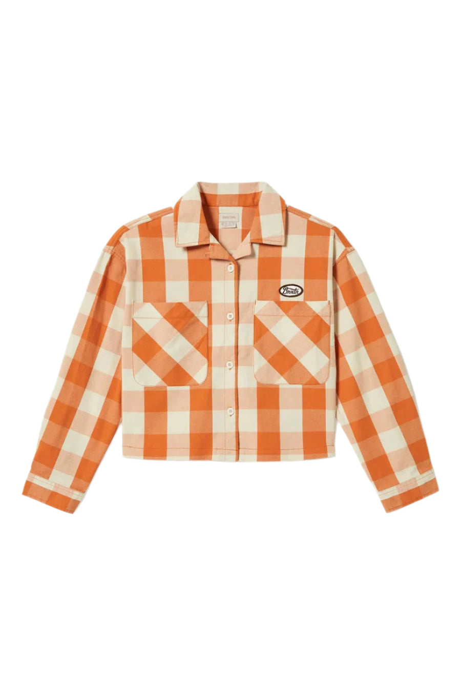 Brixton Utopia L/S Overshirt - Tangerine Gingham