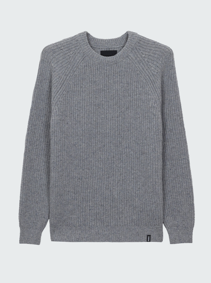 Finisterre Mens  Mora Knit Jumper-Grey Blue