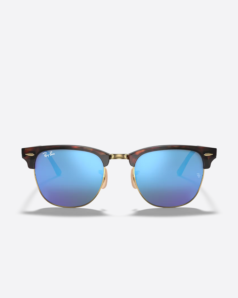 Ray-Ban Clubmaster Sunglasses - Havana/Blue Mirror