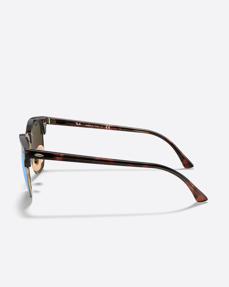 Ray-Ban Clubmaster Sunglasses - Havana/Blue Mirror