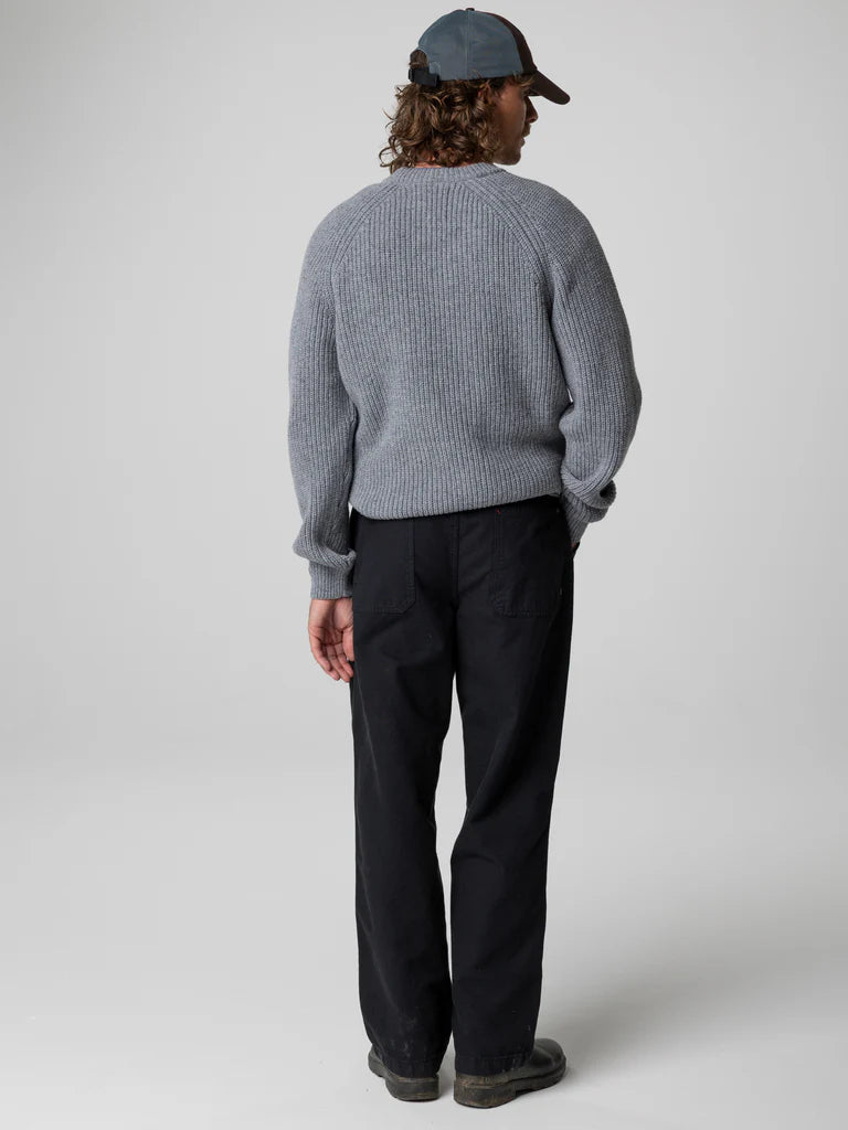 Finisterre Mens  Mora Knit Jumper-Grey Blue