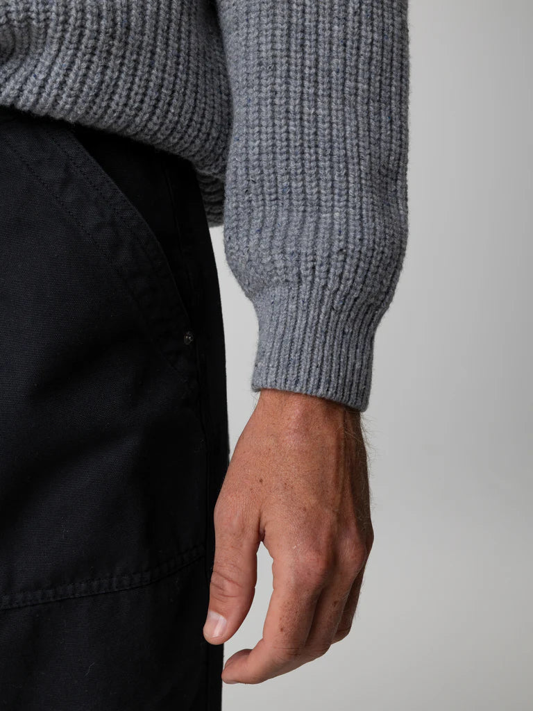 Finisterre Mens  Mora Knit Jumper-Grey Blue