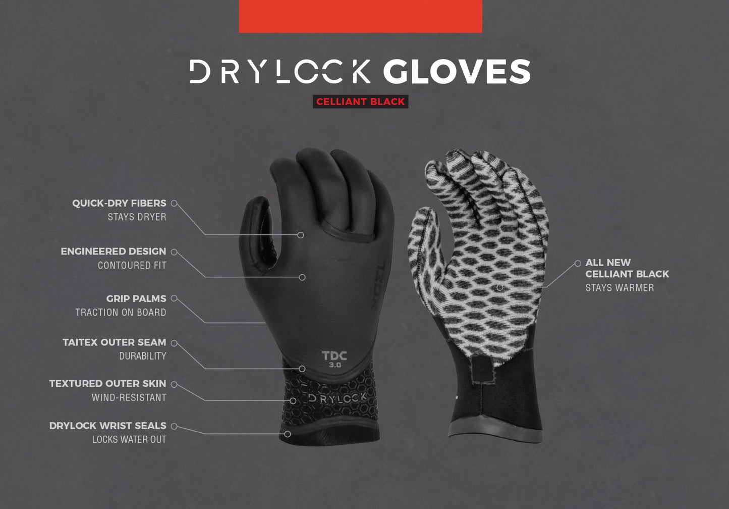 Xcel Drylock 5-Finger Glove 5mm
