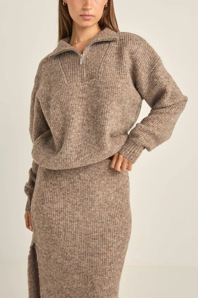 Rhythm Womens Quinn Knit 1/3 Zip