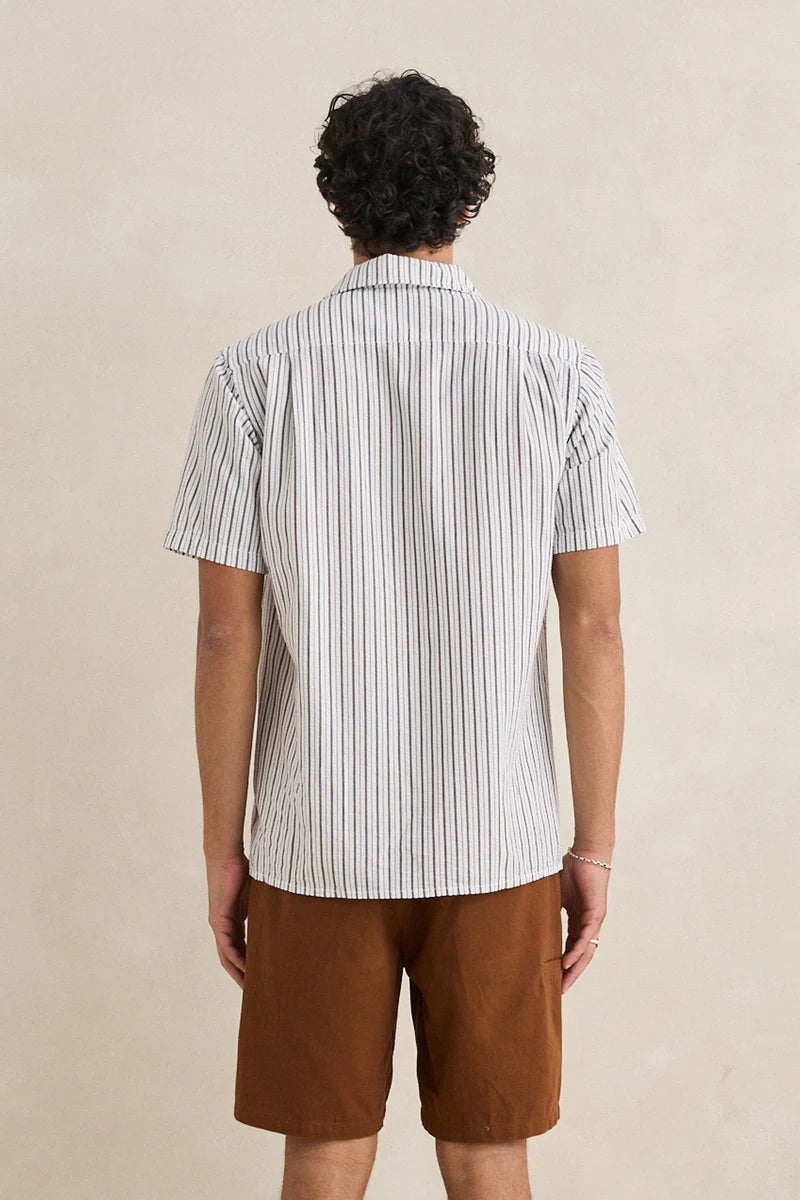 Rhythm Seersucker Stripe SS Shirt - Cedar