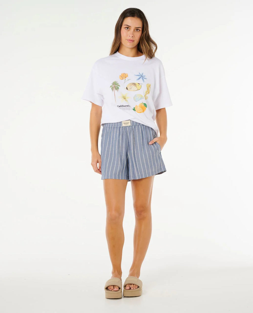 Rip Curl Beach Days Pinstripe Short - Dusty Blue