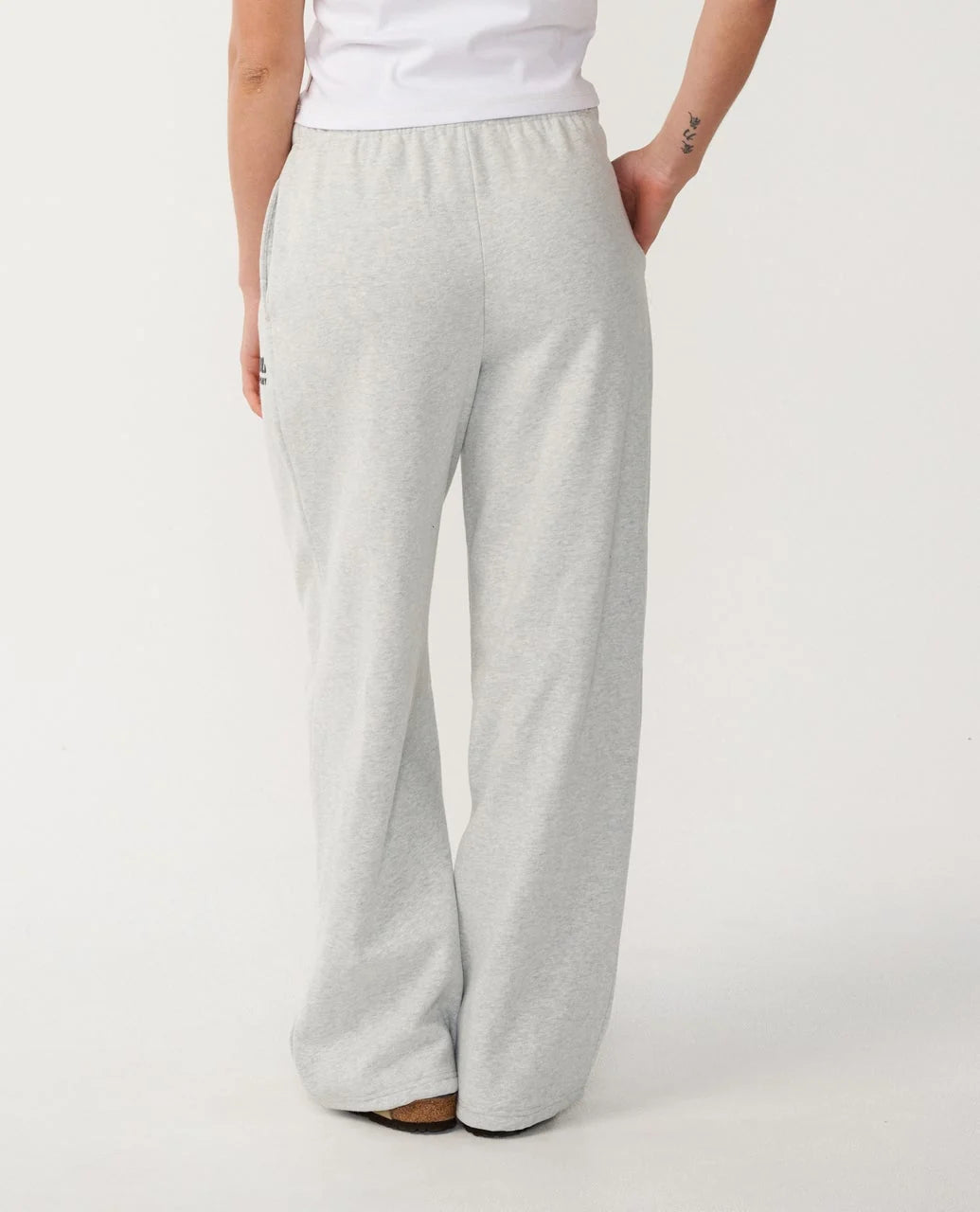 Rip Curl Surf Puff Wide Leg Trackpant - Grey Marle/ Black
