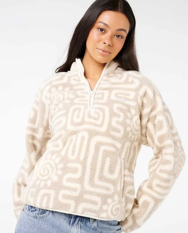 Rip Curl Sunset Luau Zip Polar Fleece - Bone