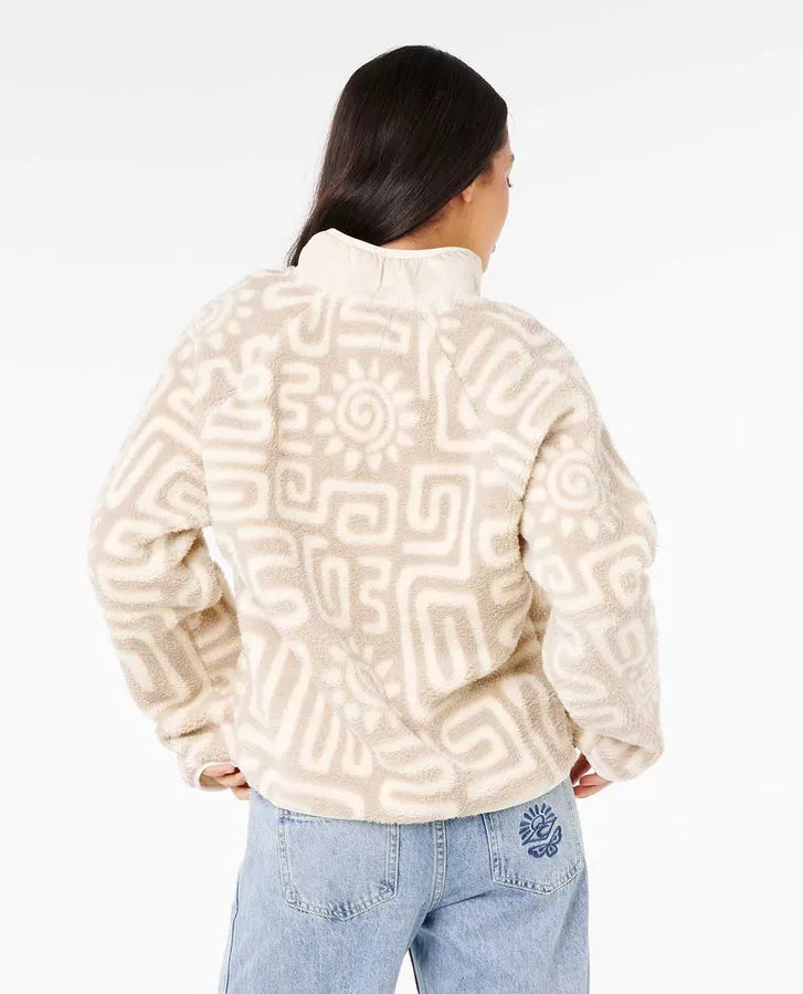 Rip Curl Sunset Luau Zip Polar Fleece - Bone