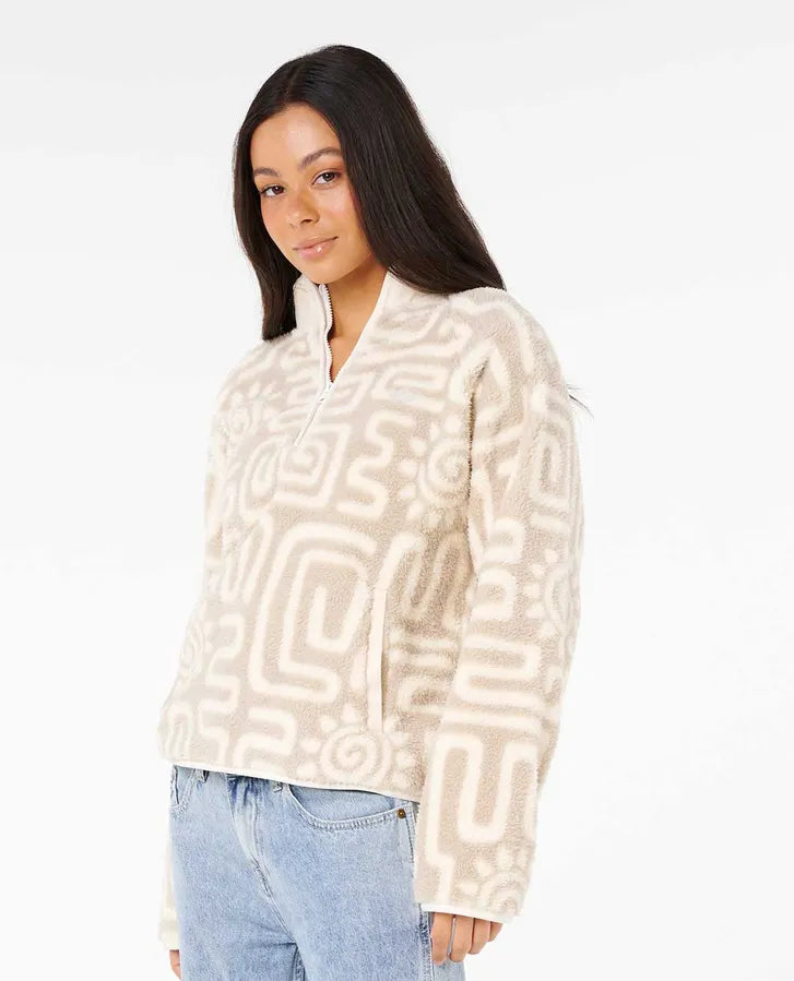 Rip Curl Sunset Luau Zip Polar Fleece - Bone
