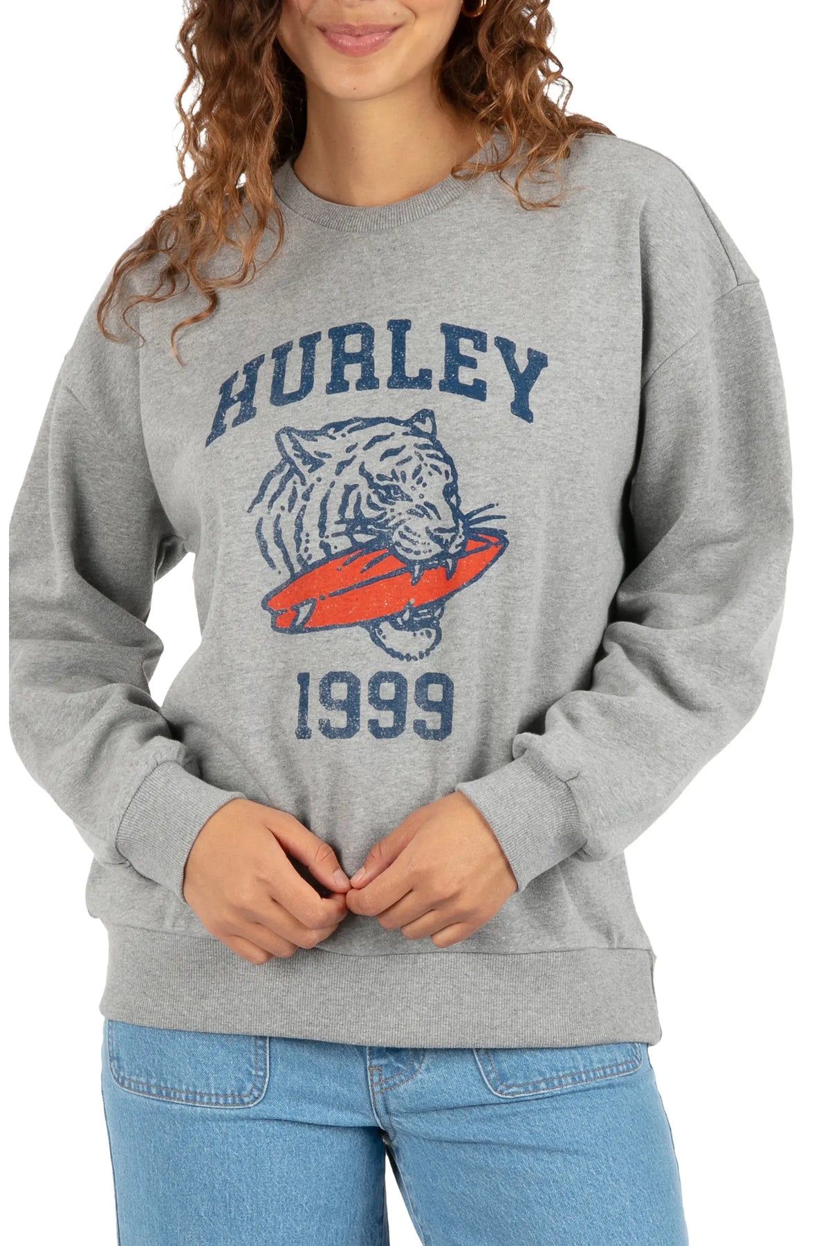 Hurley Wildcat Oversized Crew - Heather Grey
