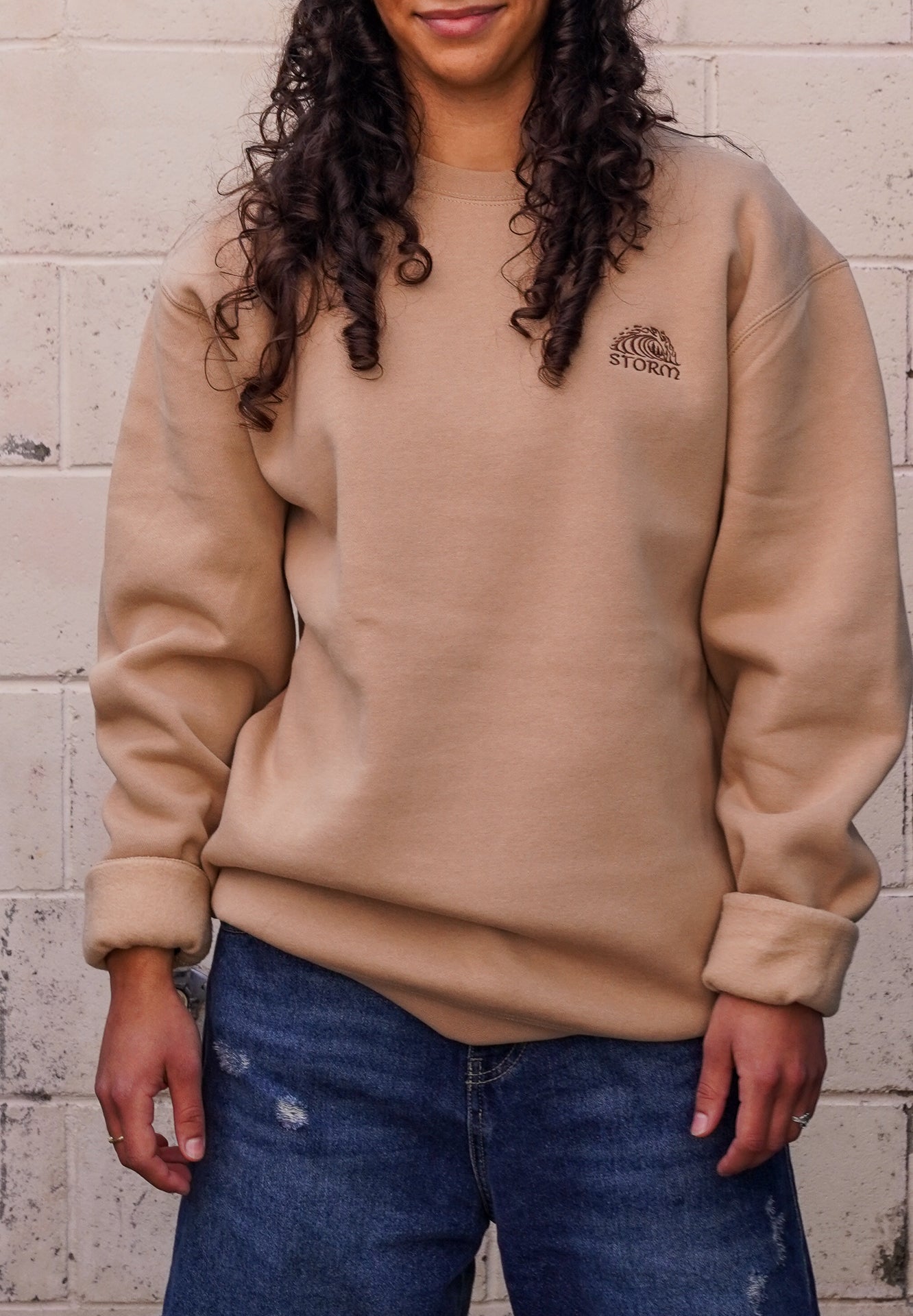 Storm Classic Wave Crewneck - Brown