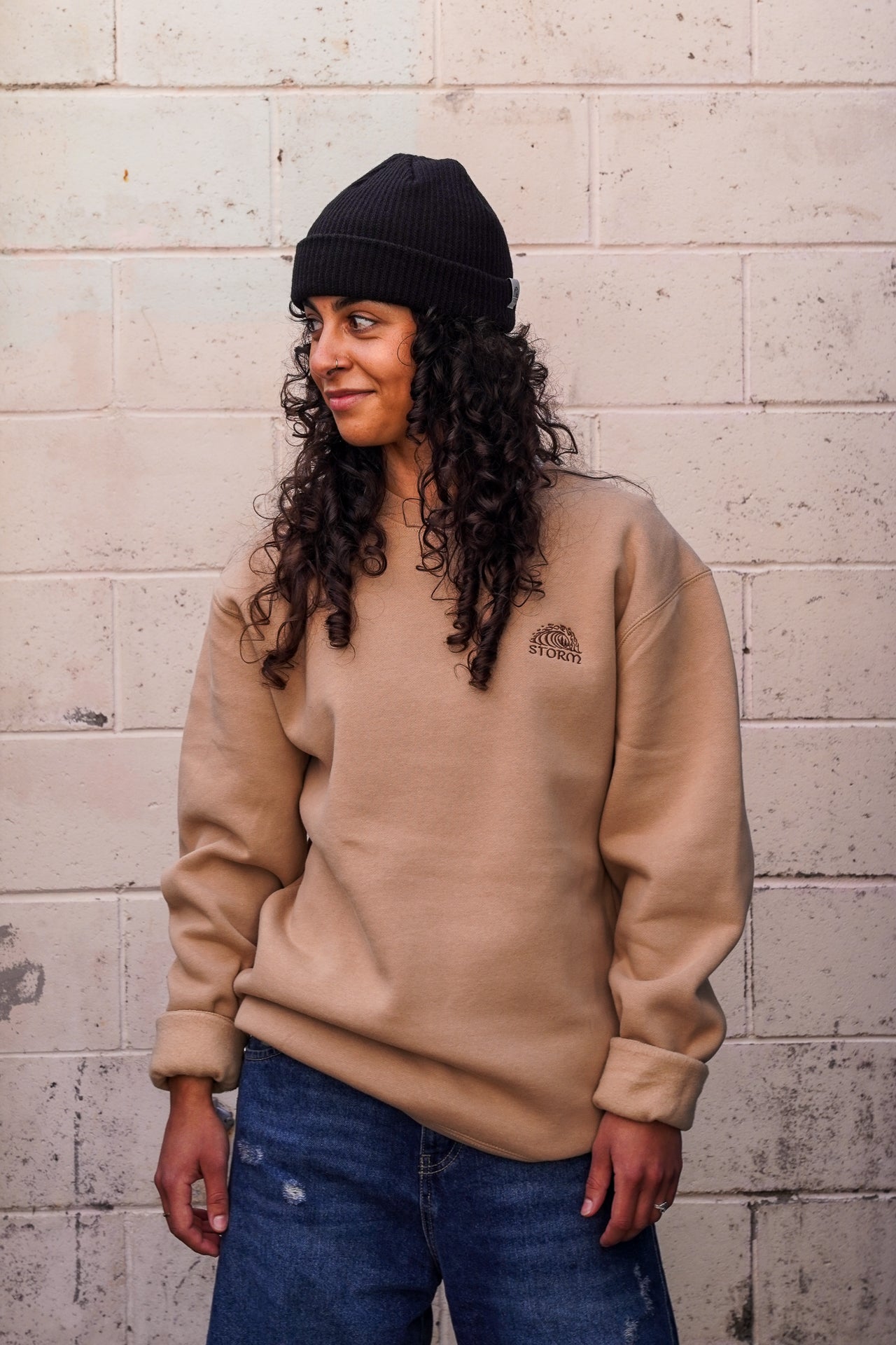 Storm Classic Wave Crewneck - Brown