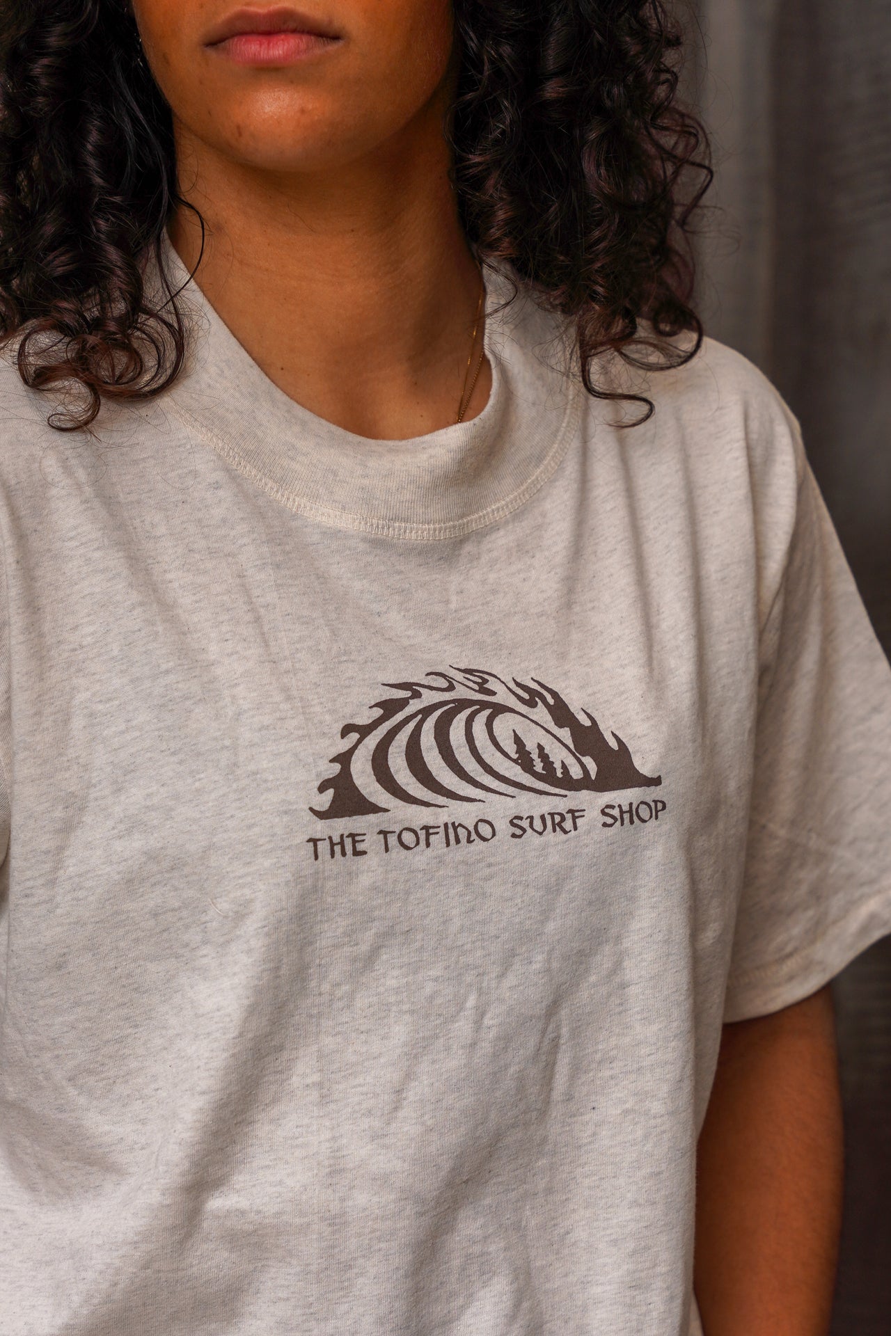 Storm Classic Wave Cropped Tee - Natural Heather