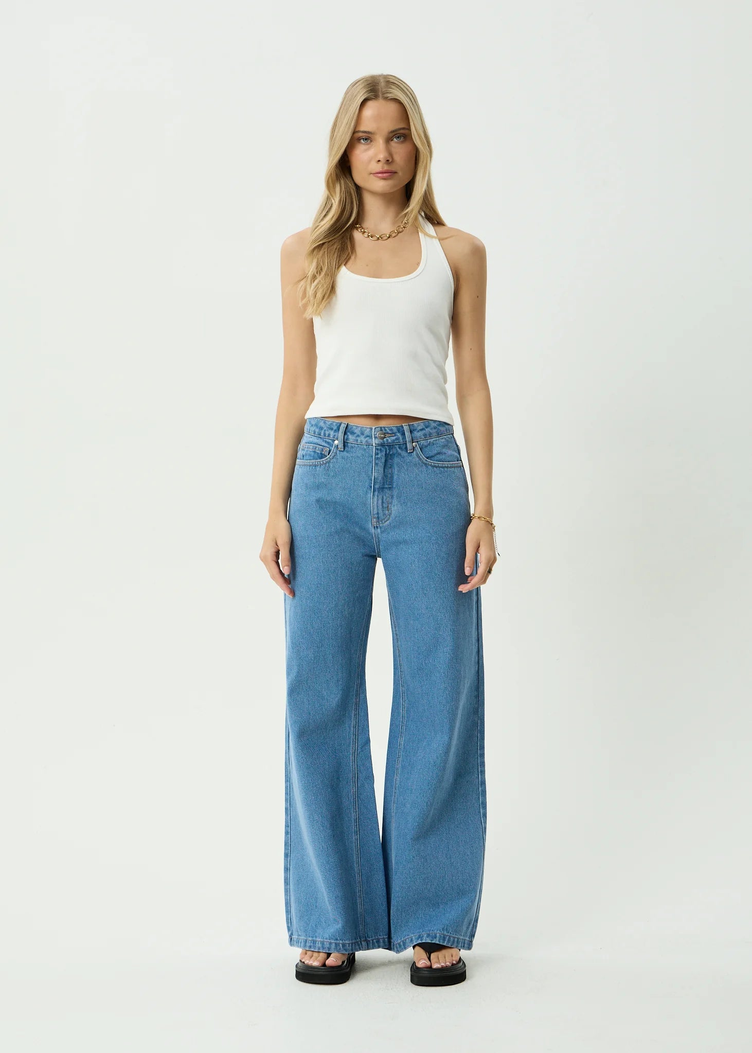 Afends Gigi Flared Leg Jean - Worn Blue