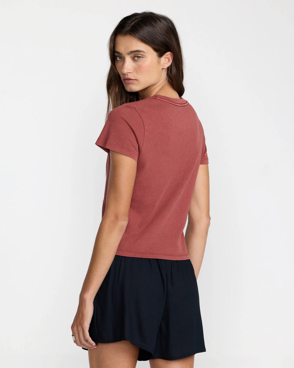 RVCA Don't Care 411 Tee - Madder Brown