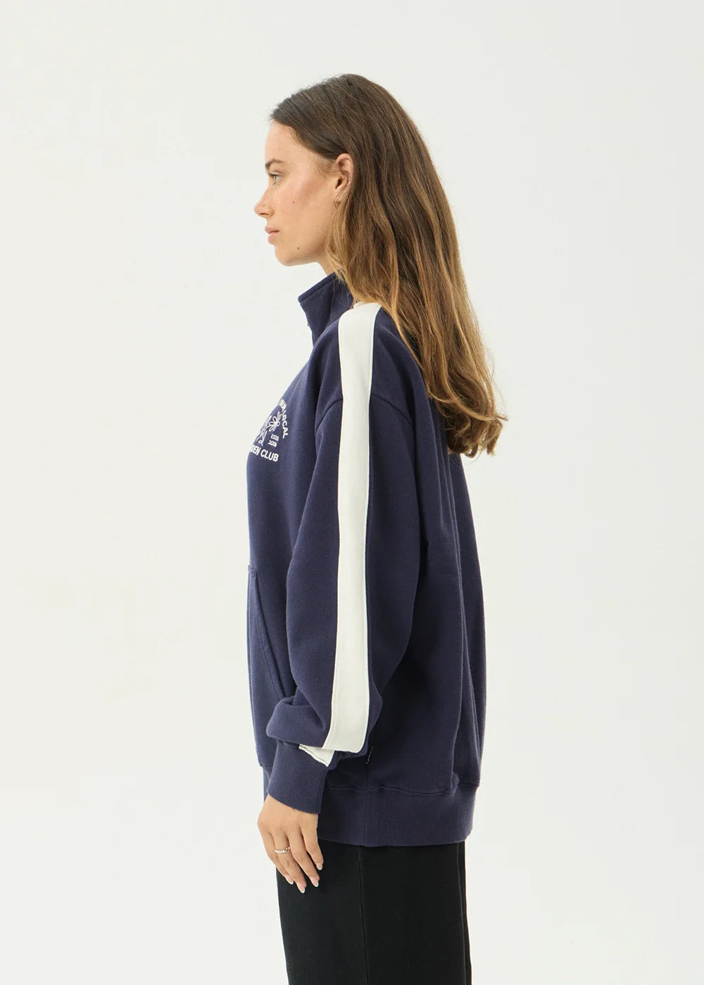Afends Garden Recycled Quarter Zip - Deep Sea