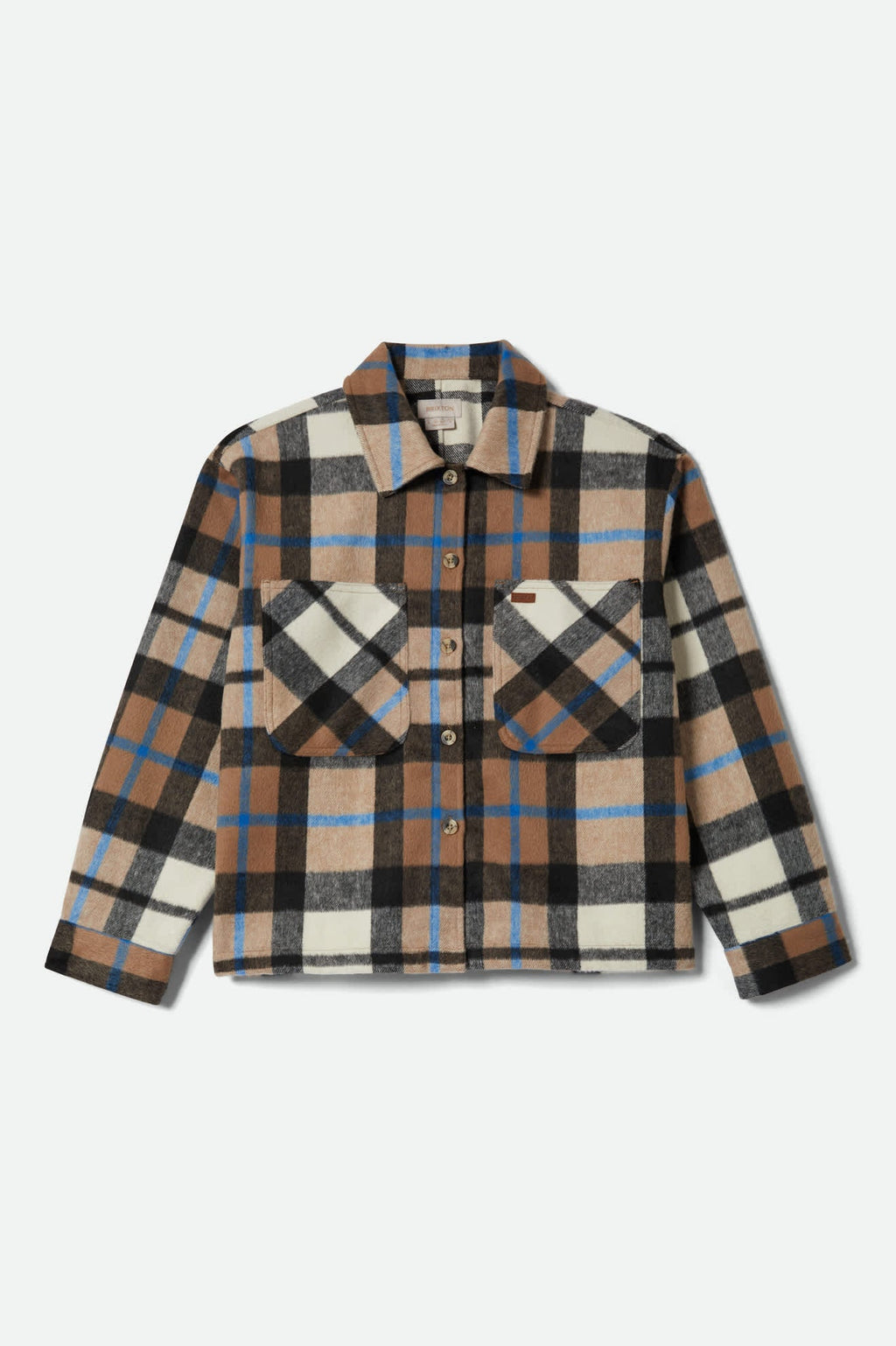 Brixton Bowery Soft Brushed Flannel - Washed Black/sand
