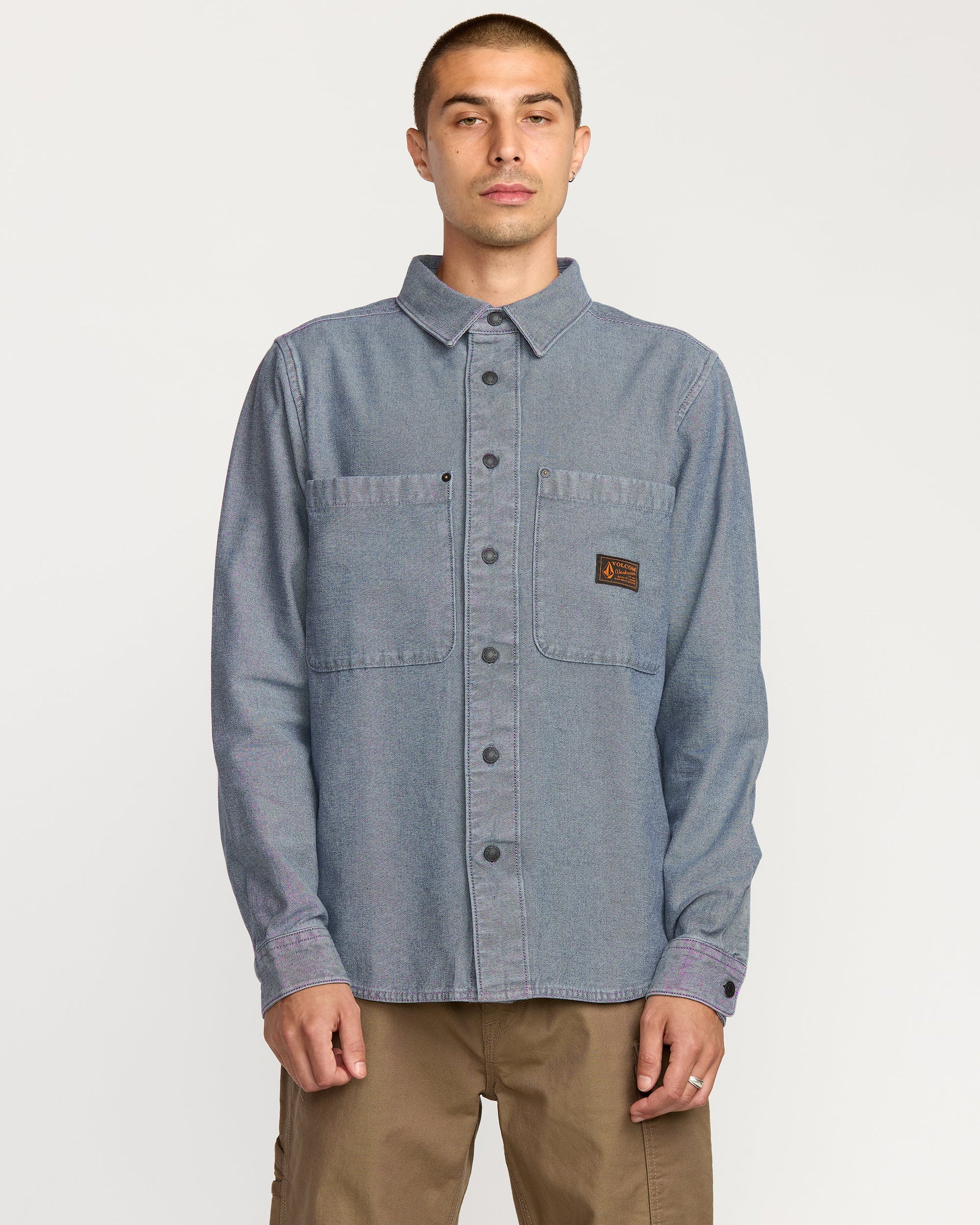 Volcom Levelstone L/S Shirt - Blue Wash