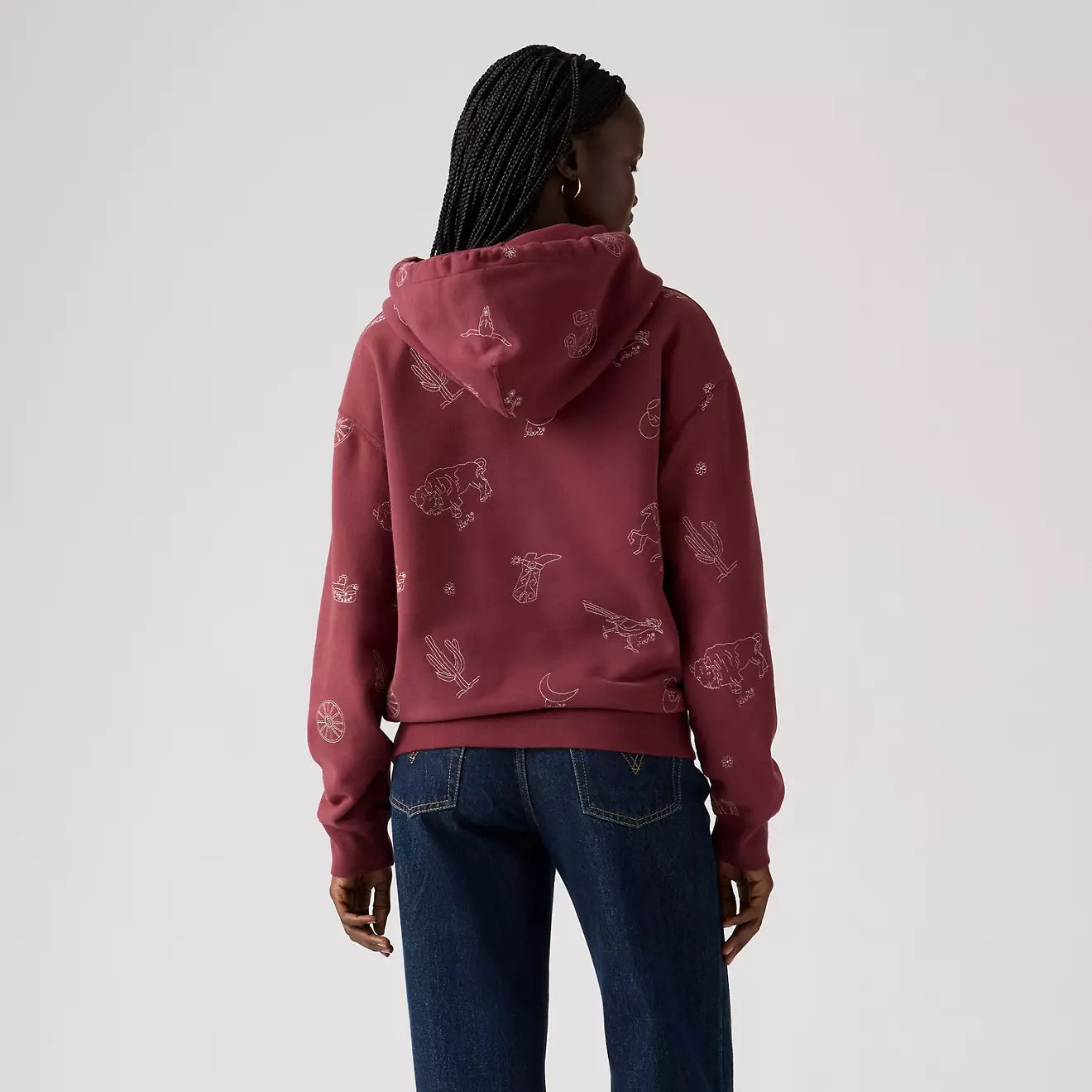 Levis Graphic Western Heritage Hoodie-Red