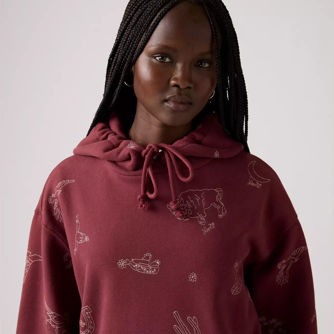 Levis Graphic Western Heritage Hoodie-Red