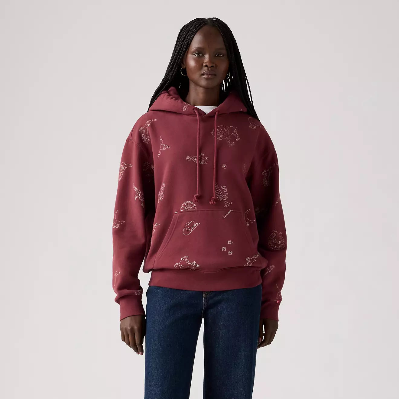 Levis Graphic Western Heritage Hoodie-Red