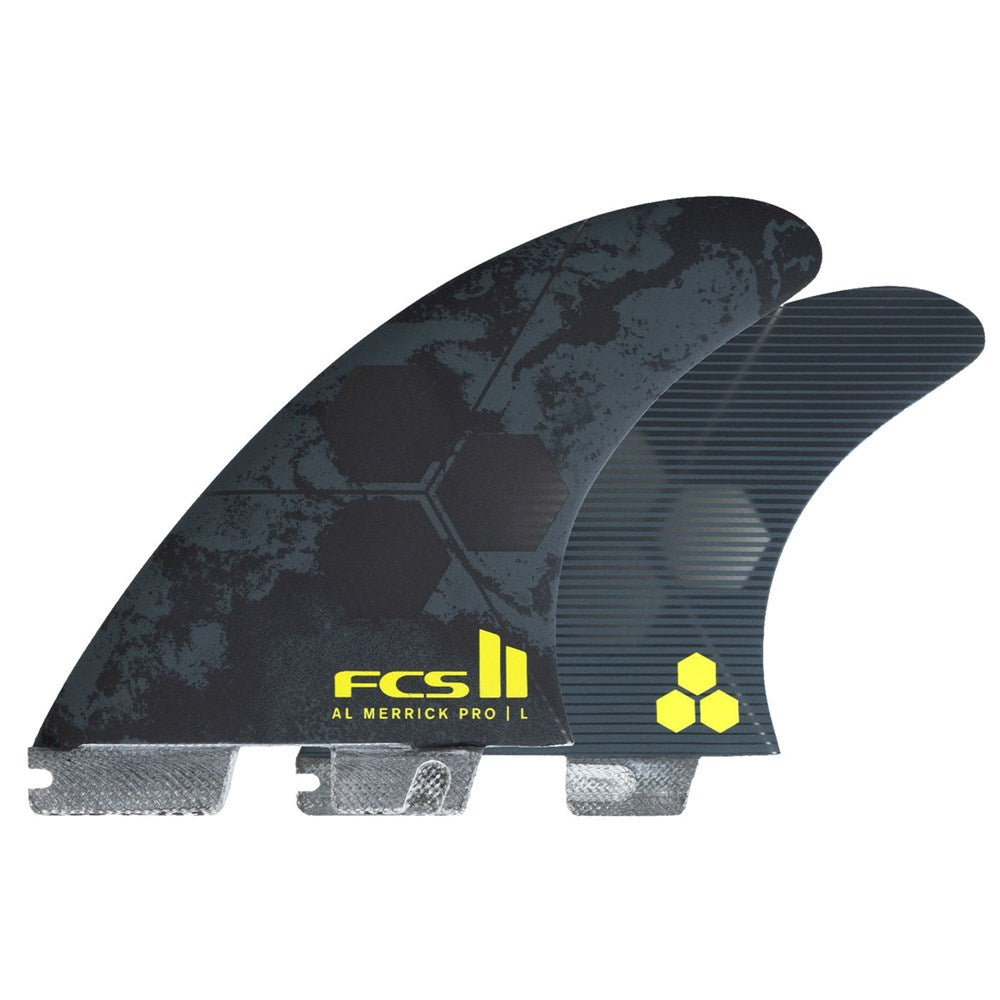 FCSⅡ AL MERRICK PG PRO L size FCS II AM PG Pro Black/Acid Tri Fins – Storm Surf Shop