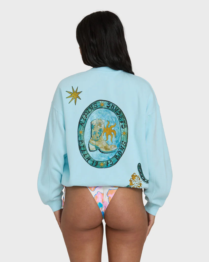 Billabong Sunset Rider Kendal Crew Fleece - Clearwater