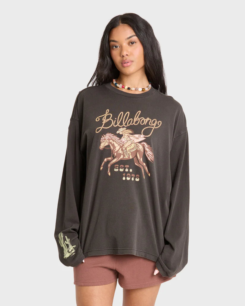 Billabong Familiar Roads LS Tee - Off Black