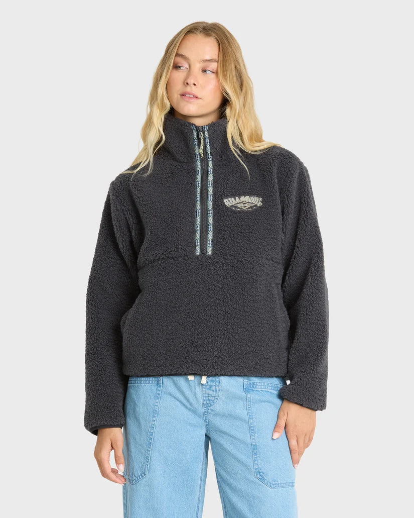 Billabong Horizon Sherpa Mock Neck - Black Sands