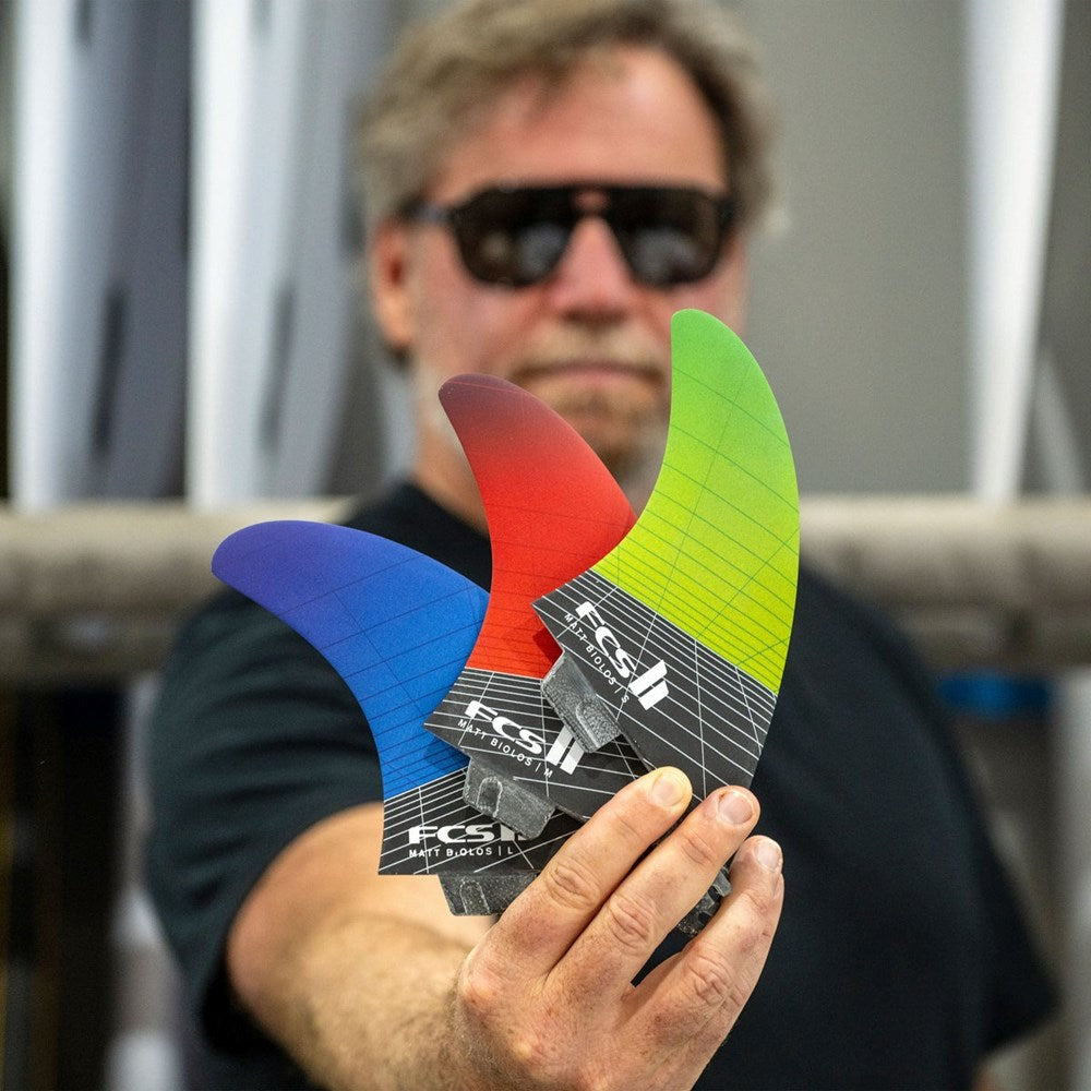 FCS II Matt Biolos PC Carbon Green Tri Fins