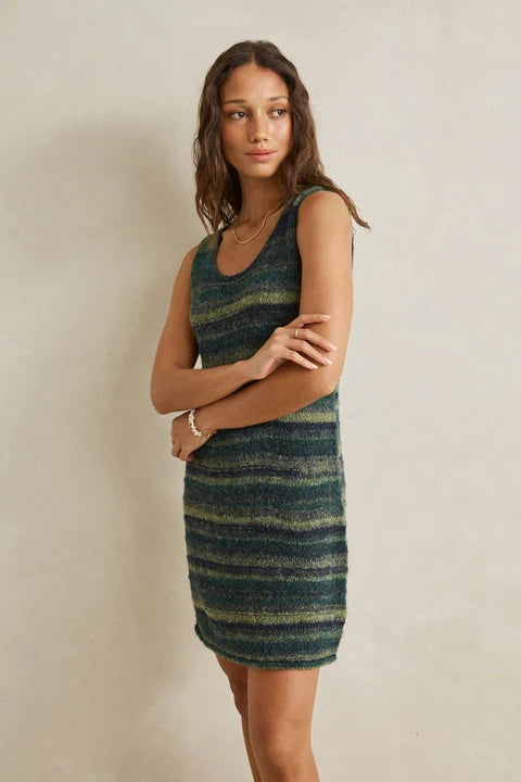Rhythm Baklava Scoop Mini Dress - Olive