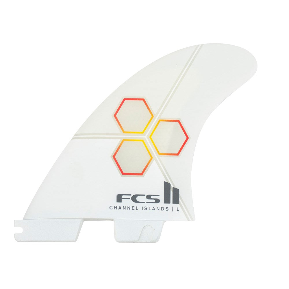FCS II Channel Islands PC White/Flame Tri Fins