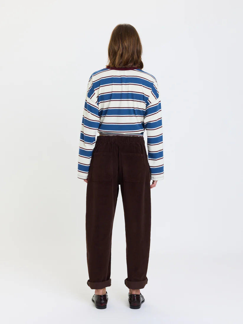 Daze Villa Drawstring Barrel Leg - Chocolate
