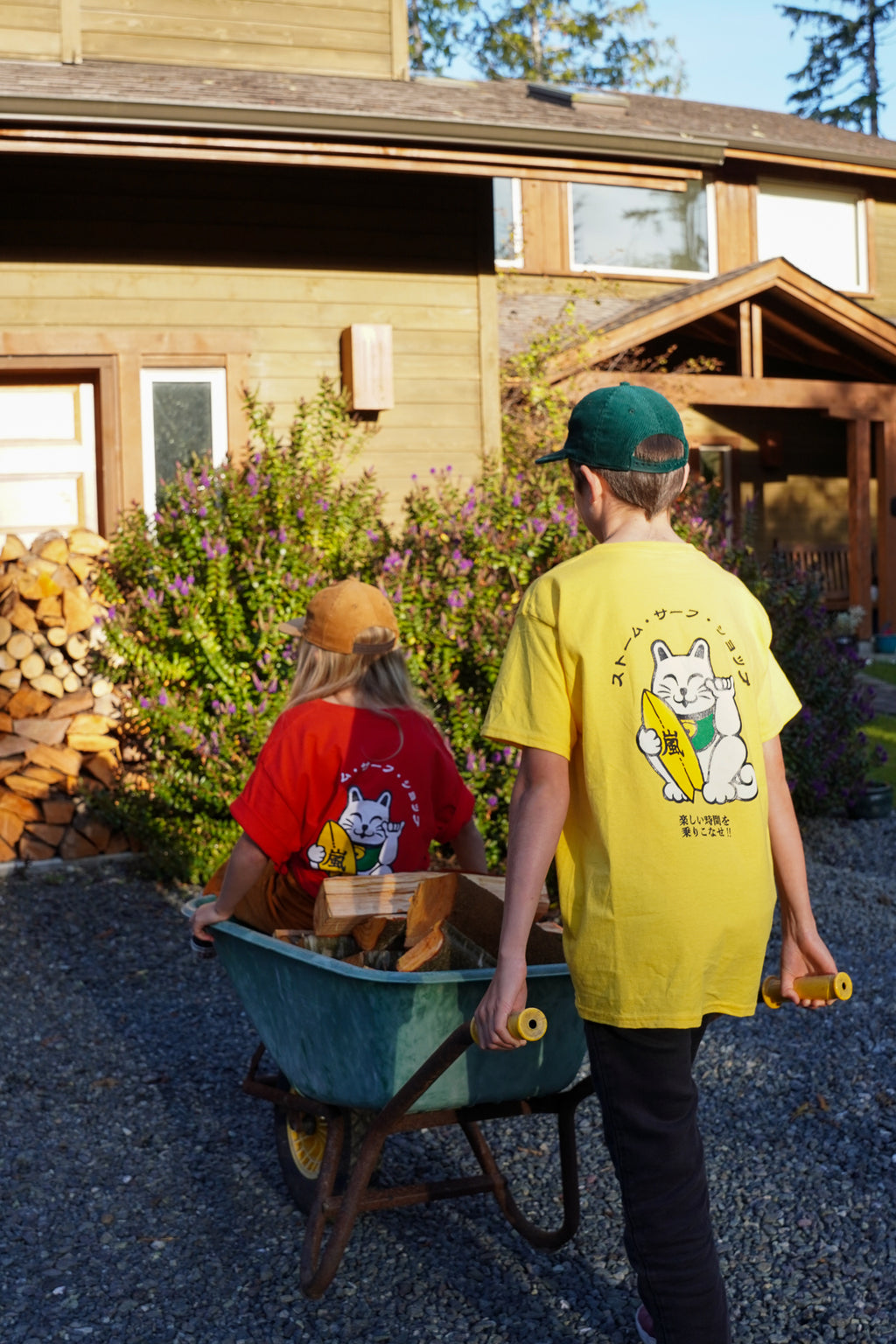 Storm Maneki Neko Surf Youth Tee - Yellow