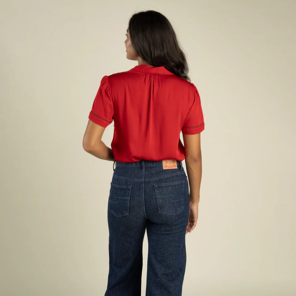 Sendero Cheyenne Western Blouse - Crimson