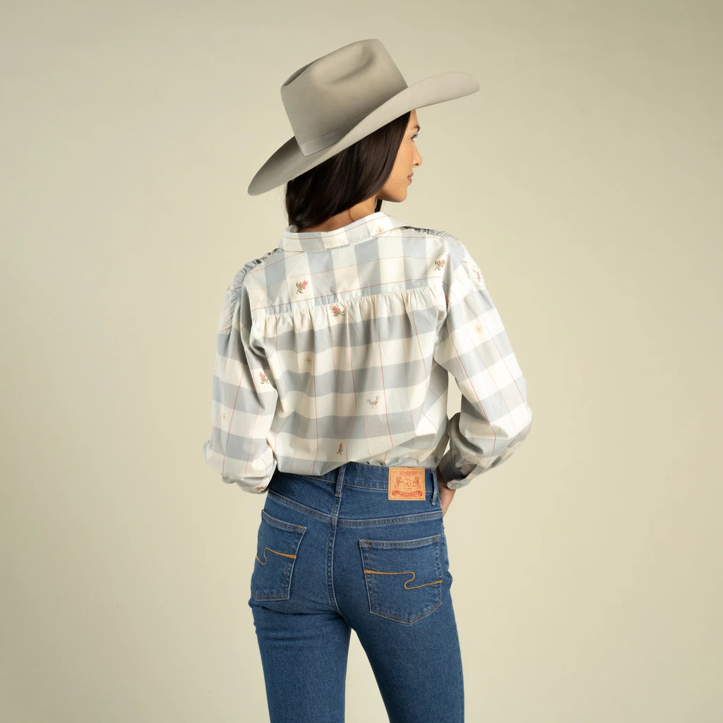 Sendero Helena Button Down Paisano Check - Opal