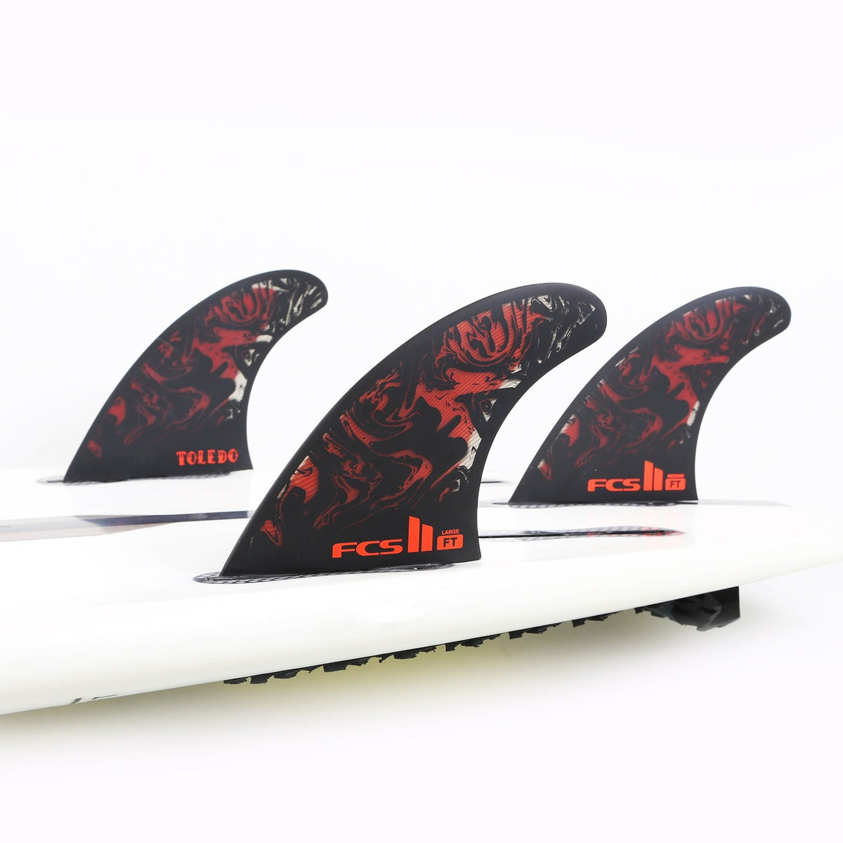 FCS II Filipe Toledo PC Black/Red Tri Fins