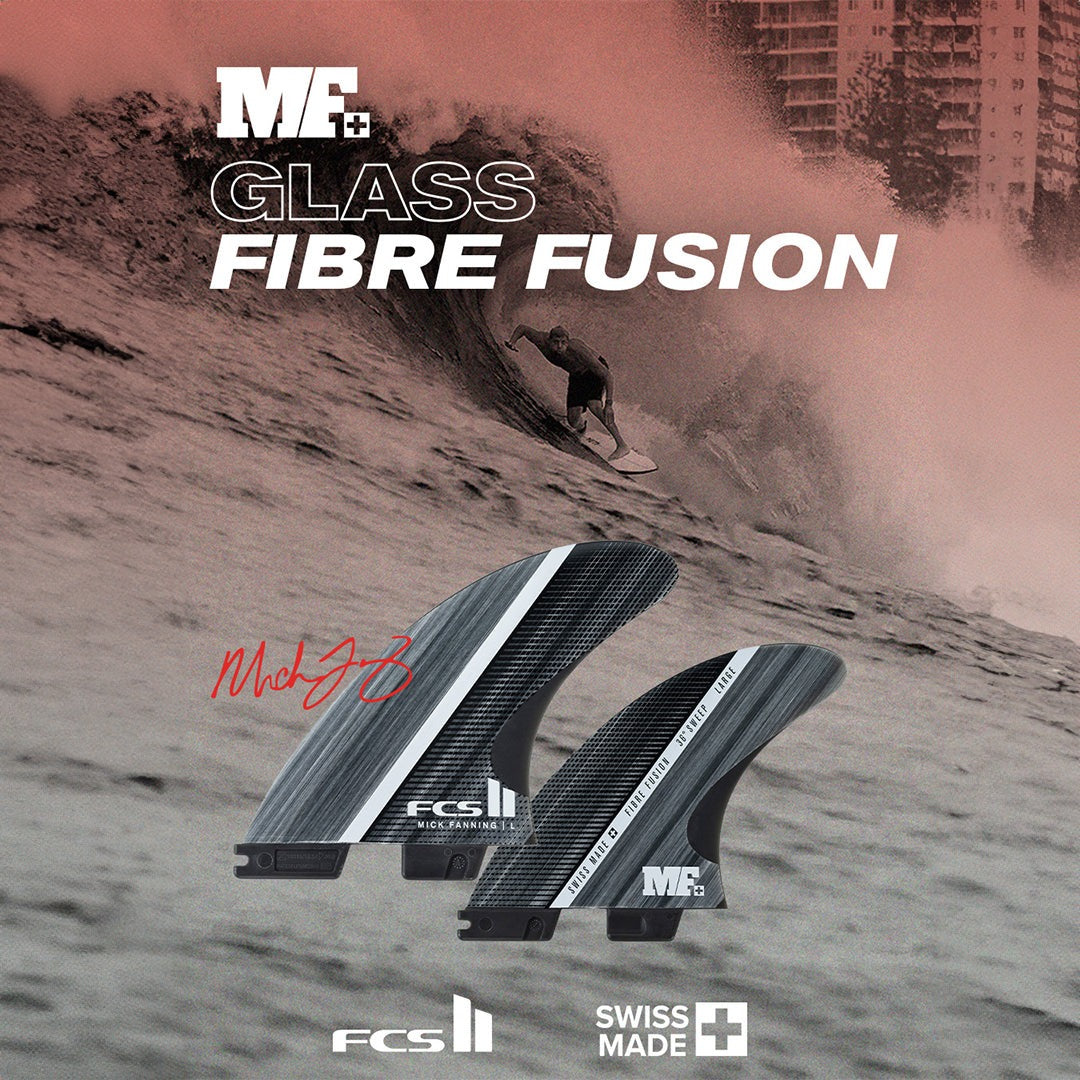 FCS II Mick  Fanning Glass Fibre Fusion Smoke/White  Tri Fins