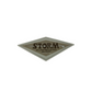 Storm Diamond Surfboard Shop Sticker Brown