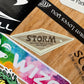 Storm Diamond Surfboard Shop Sticker Brown
