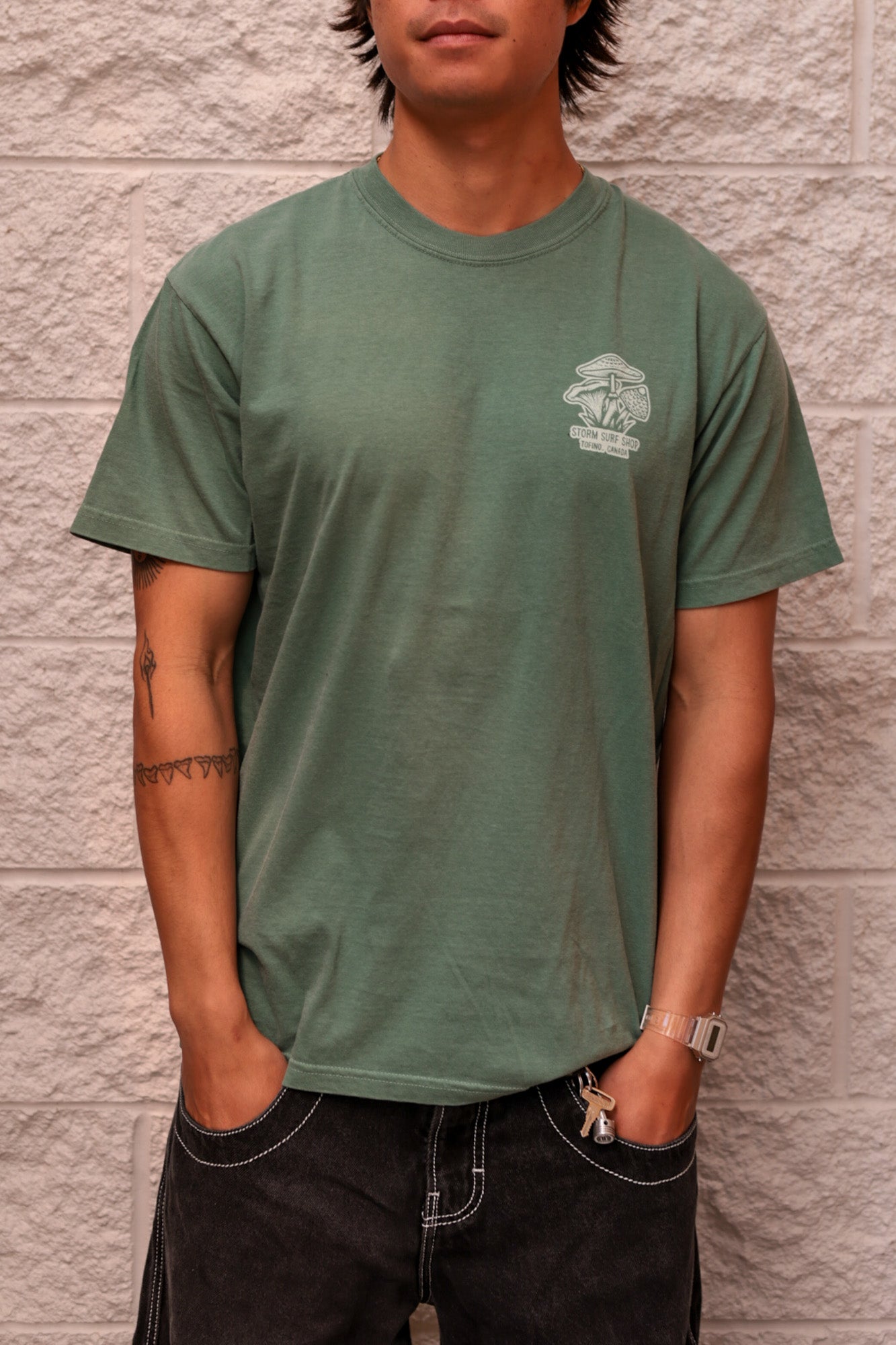 Storm Mushroom Tee - Sage Green