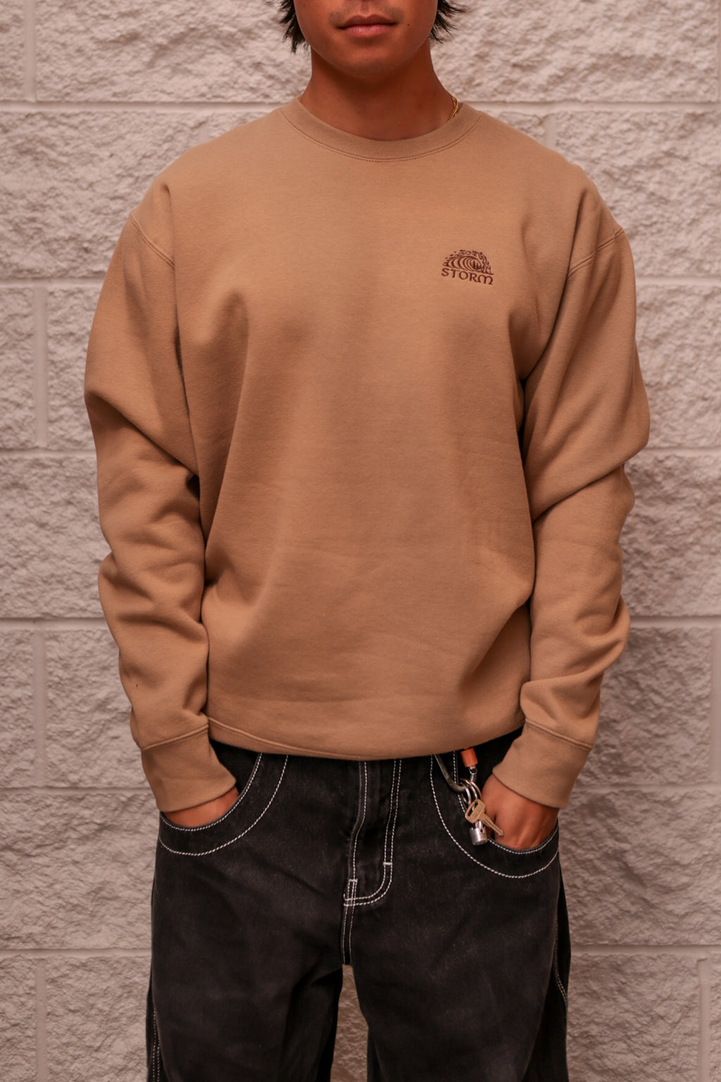Storm Classic Wave Crewneck - Brown