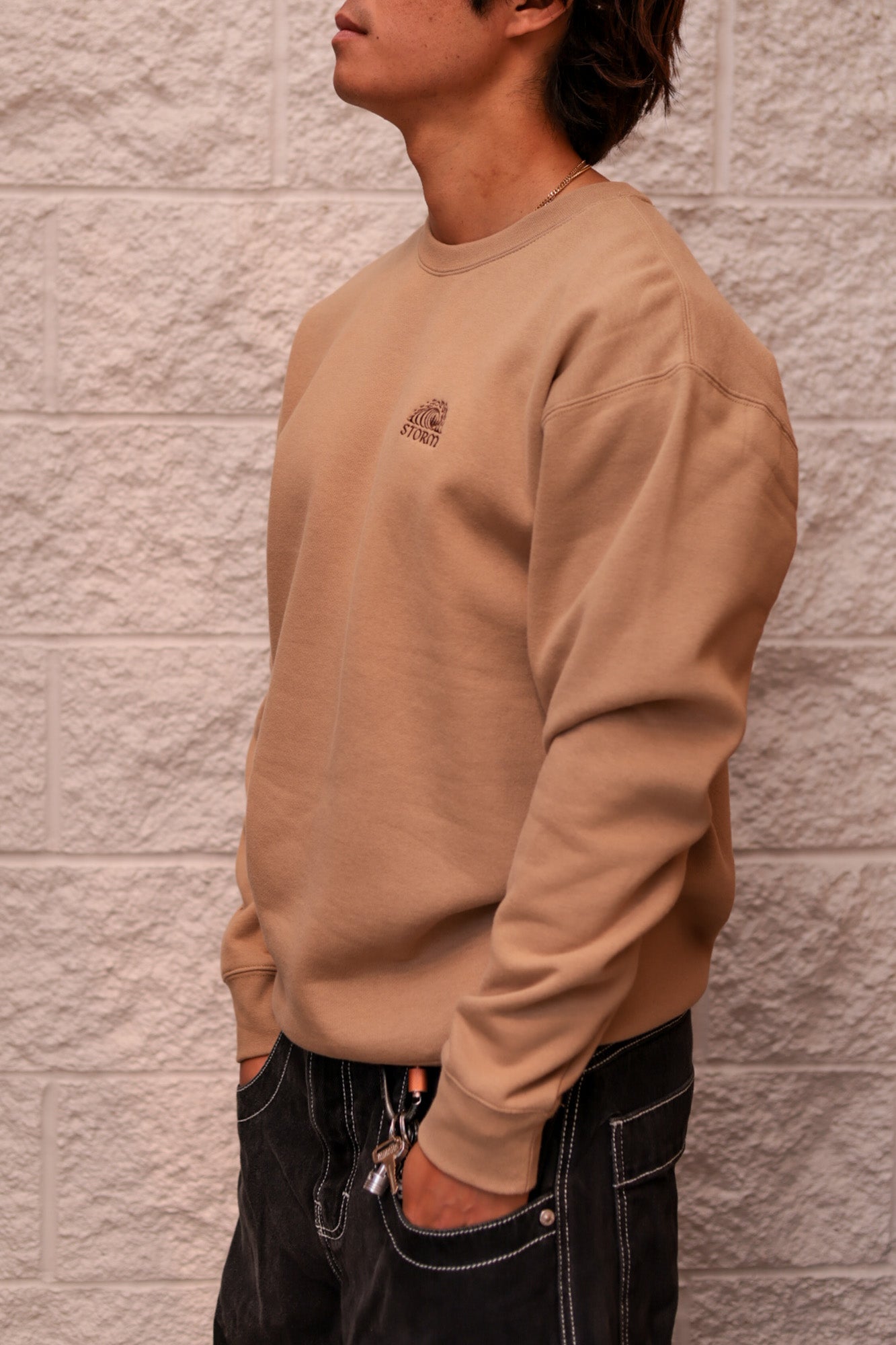 Storm Classic Wave Crewneck - Brown