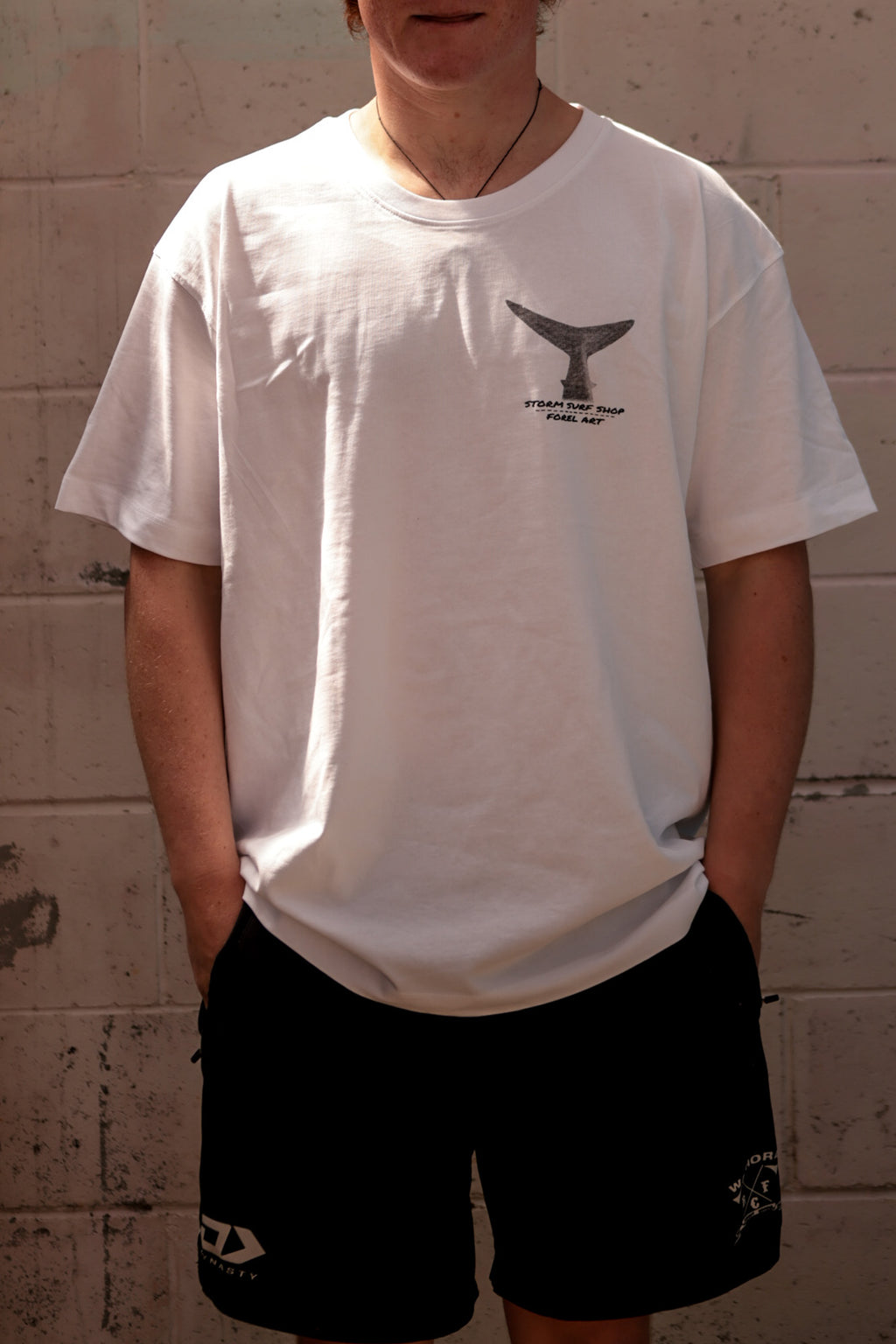 Storm Salmon Shark Tee - White